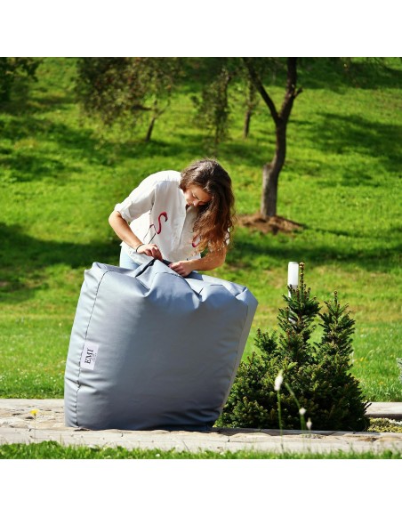 Sedací vak hruška sivá