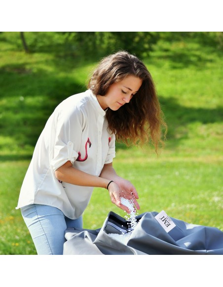 Sedací vak hruška sivá