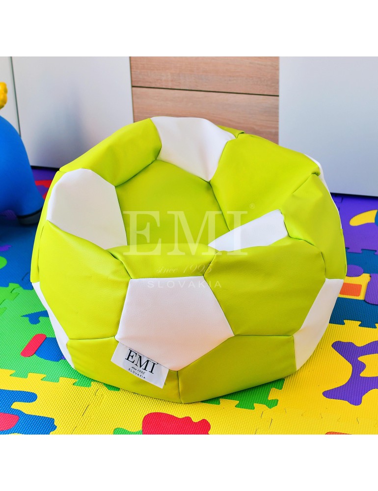 Sedací vak futbalová lopta malá limetkovo-biela EMI
