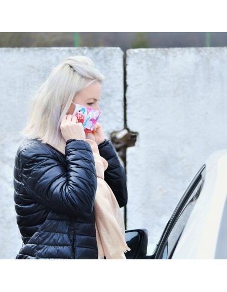 Ochranné rúško dvojvrstvové textilné Plameniak s gumičkou EMI