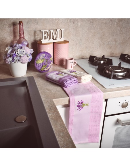 Utierky vaflové na riad levanduľa set 3 ks EMI