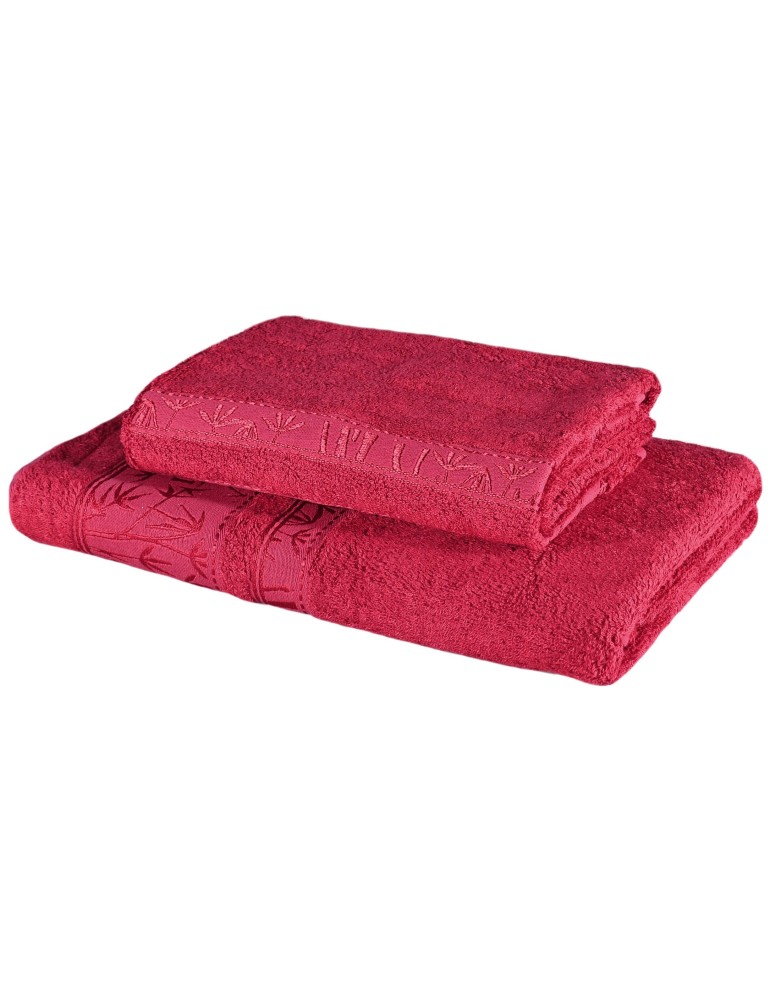 Sada bordovej bambusovej osušky a uteráka EMI