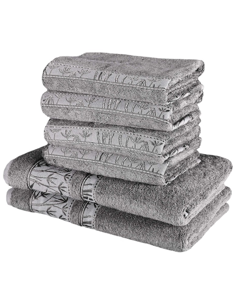 Sada sivých bambusových osušiek a uterákov EMI