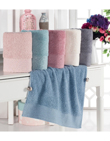 Sada 2 kusov bavlnenej osušky a uteráka Bella modrá EMI