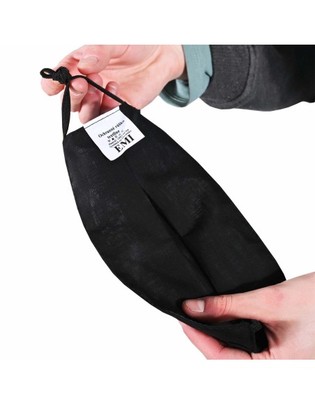 Ochranné rúško dvojvrstvové čierne Classic s gumičkou EMI