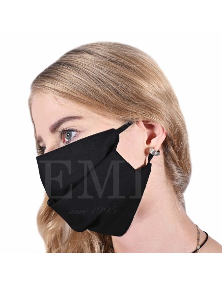 Ochranné rúško dvojvrstvové čierne Classic s gumičkou EMI