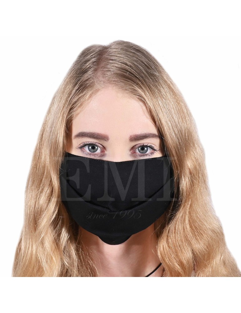 Ochranné rúško dvojvrstvové čierne Classic s gumičkou EMI