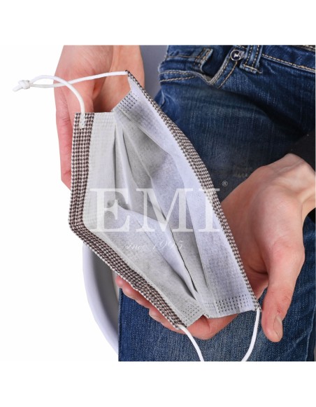 Rúško trojvrstvové 5 ks balenie hnedé