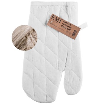 Ľanová rukavica Cook biela EMI