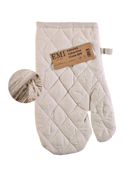 Ľanová rukavica Cook prírodná EMI