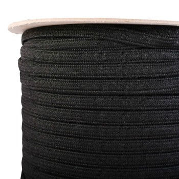 Textile rufe cauciuc negru lățime 5 mm