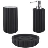 Set ceramic negru pentru baie AWD