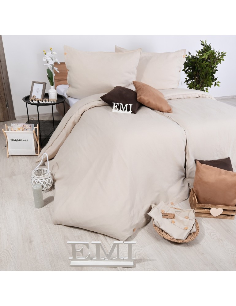 Ľanové obliečky Natur hnedé EMI