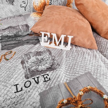 Lenjerie de pat din bumbac Zaos gri EMI