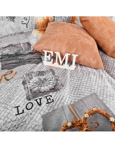 Lenjerie de pat din bumbac Zaos gri EMI