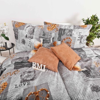 Lenjerie de pat din bumbac Zaos gri EMI