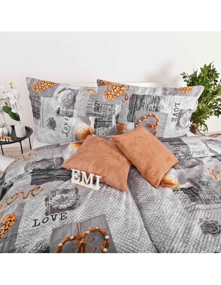 Lenjerie de pat din bumbac Zaos gri EMI