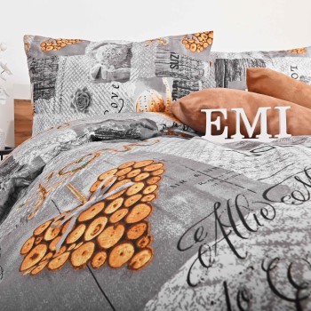 Lenjerie de pat din bumbac Zaos gri EMI