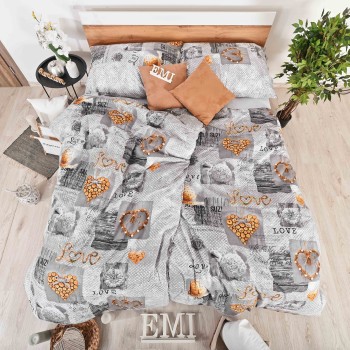 Lenjerie de pat din bumbac Zaos gri EMI