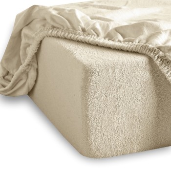 Cearșaf de pat cremă frotir EMI