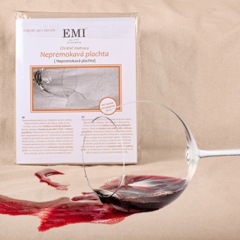 Foaie de pat impermeabil cremă cu elastic în jurul colțurilor EMI