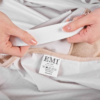 Foaie de pat impermeabil cremă cu elastic în jurul colțurilor EMI