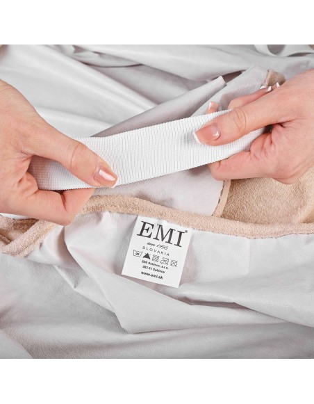 Foaie de pat impermeabil cremă cu elastic în jurul colțurilor EMI