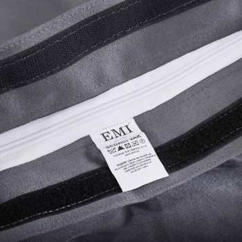 Fotoliu pernă puf relax din piele de căprioară gri EMI