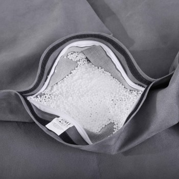 Fotoliu pernă puf relax din piele de căprioară gri EMI