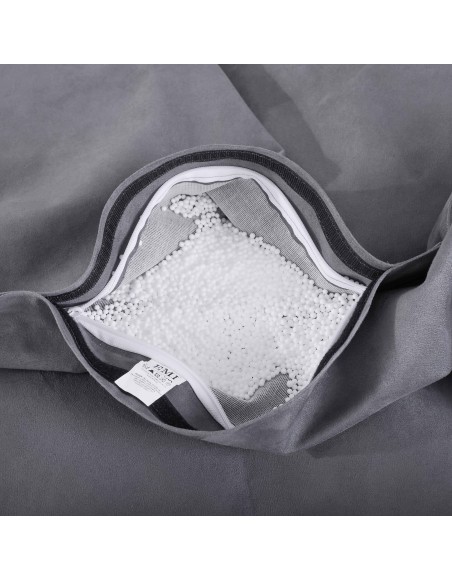 Fotoliu pernă puf relax din piele de căprioară gri EMI