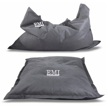 Fotoliu pernă puf relax din piele de căprioară gri EMI