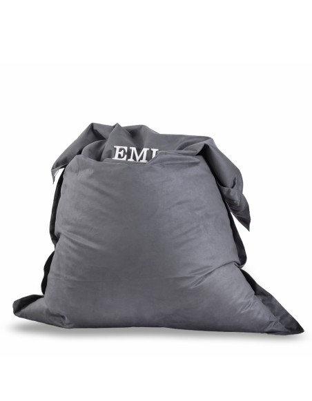 Fotoliu pernă puf relax din piele de căprioară gri EMI