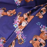 set_complet_lenjerie_pat_copii_tiger_violet_bumbac