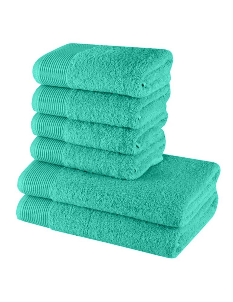 Set de 6 prosoape din bumbac Bella verde deschis EMI
