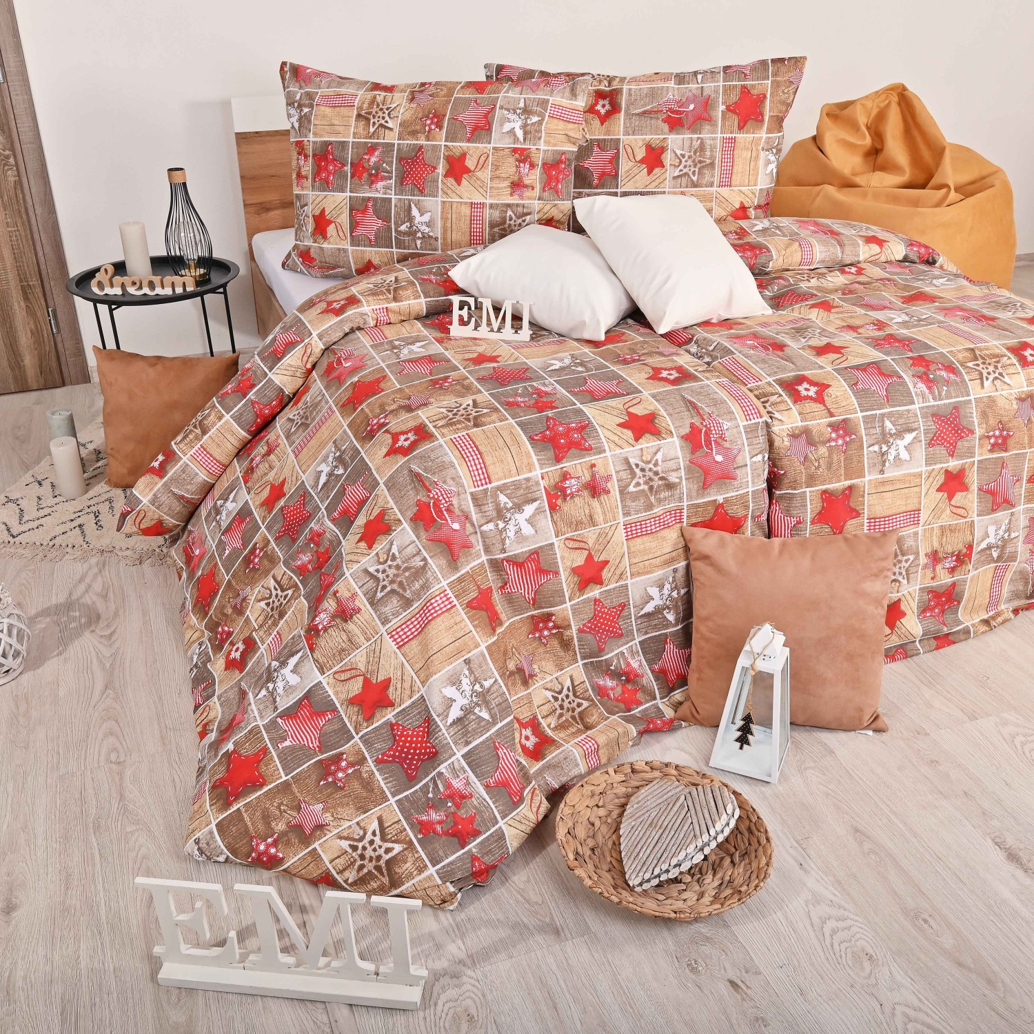 lenjerie_pat_craciun_ginger_emi_bumbac_100_deluxe_maro_rosu