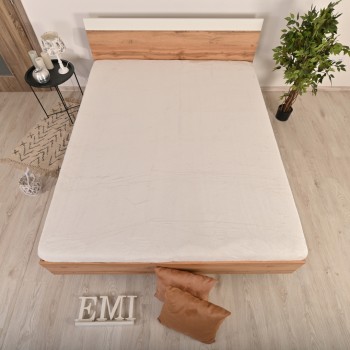 Cearșaf de pat din microfleece crem EMI