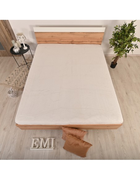 Cearșaf de pat din microfleece crem EMI