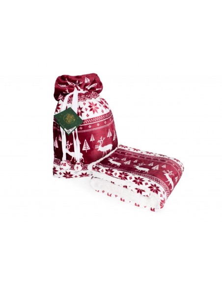 Pătură de Crăciun burgundy 127x152 cm FARO