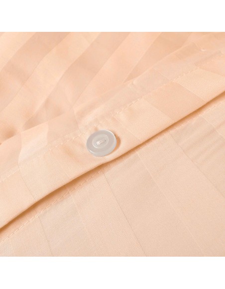 Lenjerie de Pat Damasc Peach (Piersică) | 100% Bumbac, Aspect de Lux, 150 g/m2