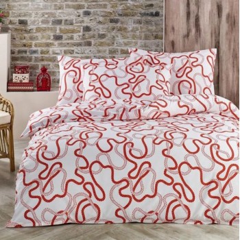 Lenjerie de pat din bumbac Kalos roșu EMI