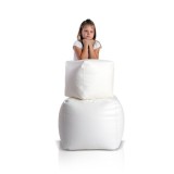 Scaun sac taburet cub mare alb EMI