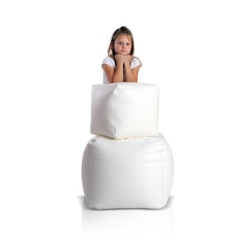 Scaun sac taburet cub mare alb EMI