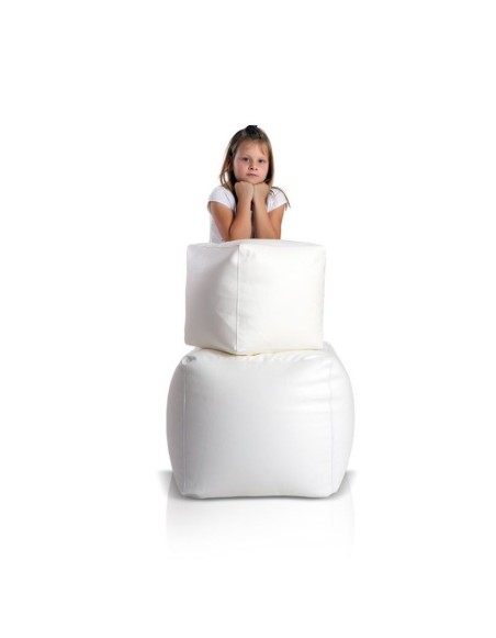 Scaun sac taburet cub mic alb EMI