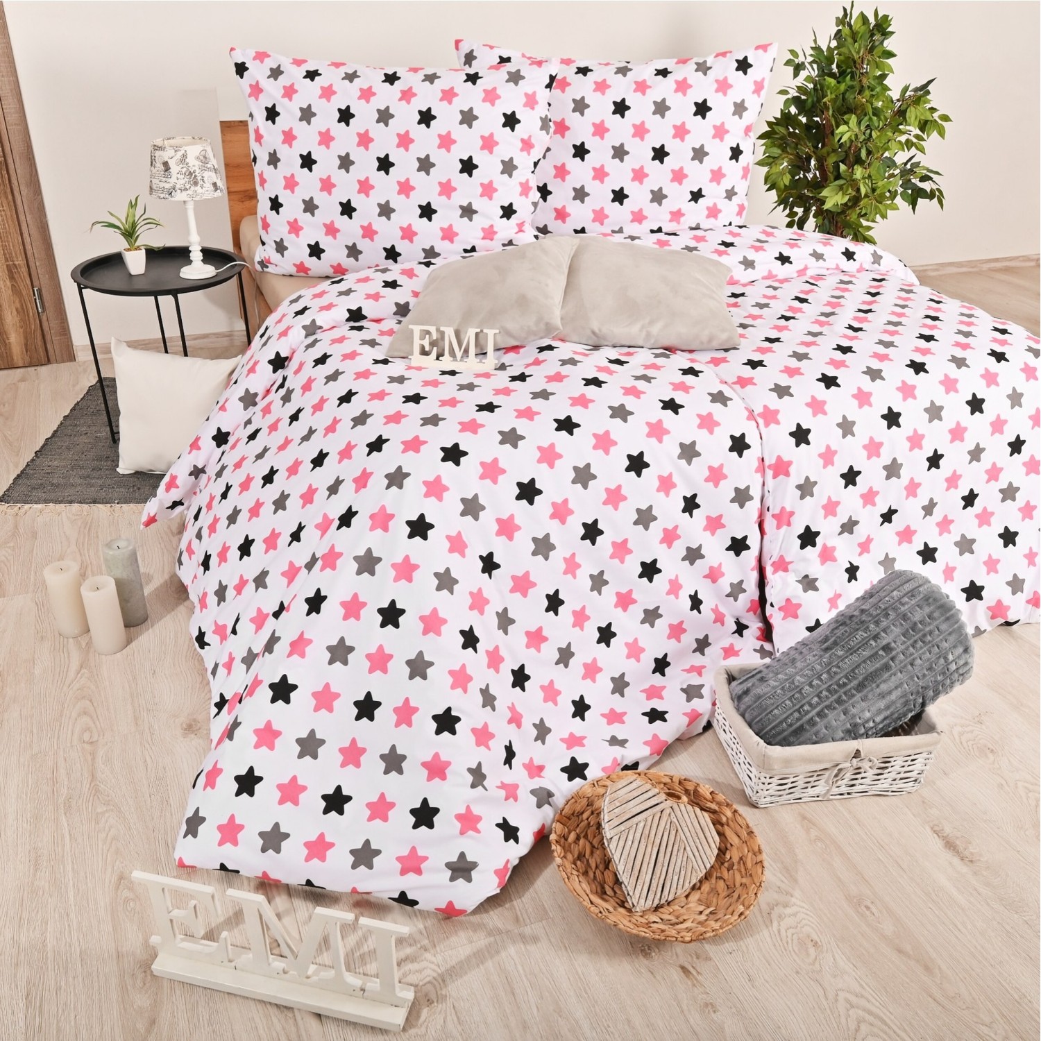lenjerie_pat_copii_stars_roz_emi_bumbac_100_deluxe