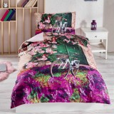 Cearșafuri 3D din bumbac Violet - înviorează instantaneu orice cameră