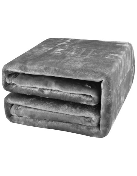 Pătură gri deschis 150 x 200 cm EMI – microfibră reversibilă, călduroasă și ușor de întreținut