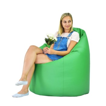 Fotoliu puf relax în formă de pară verde EMI