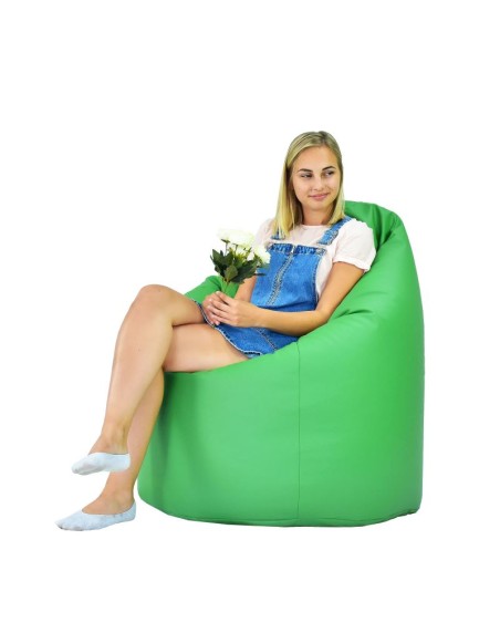 Fotoliu puf relax în formă de pară verde EMI