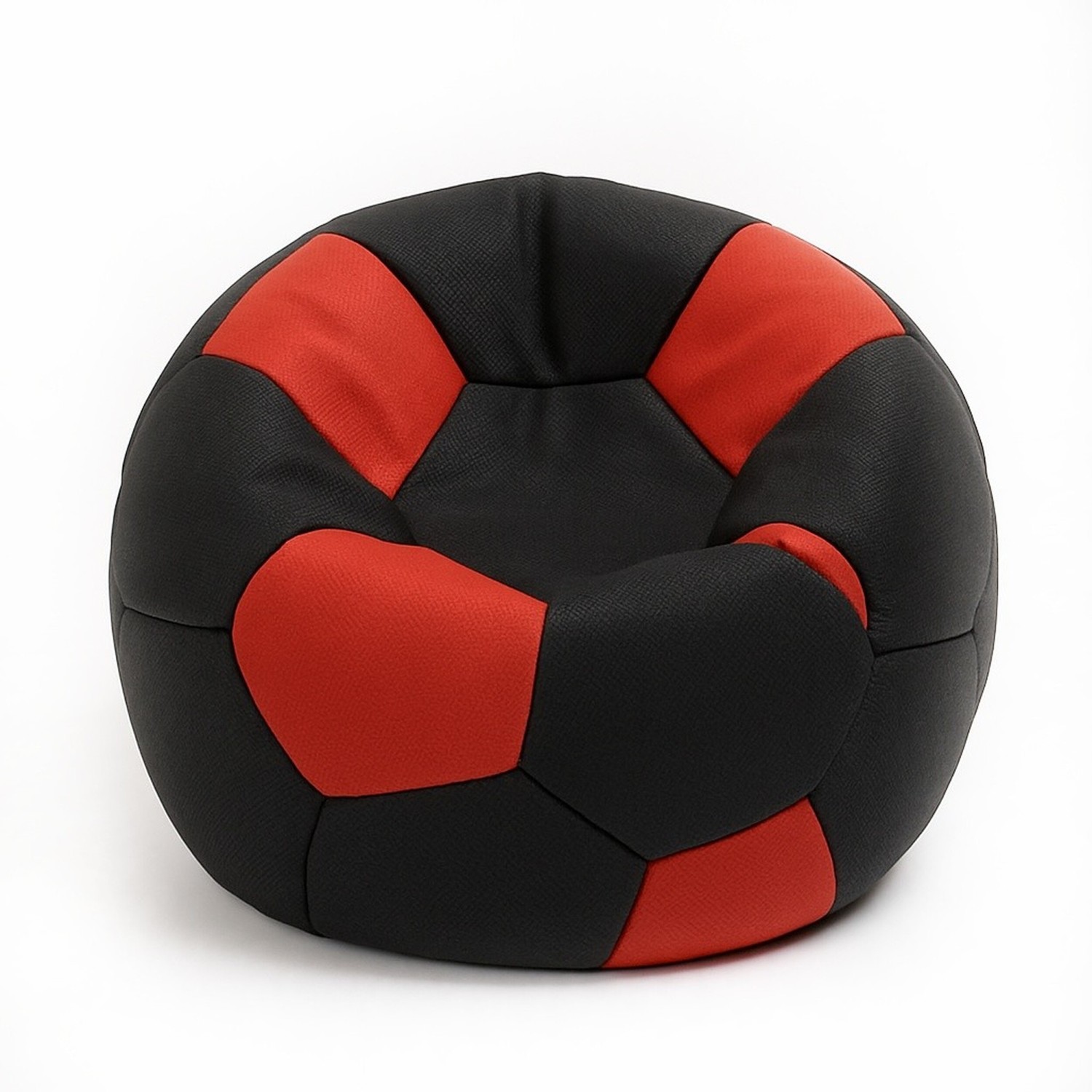 Sedací_vak_futbalová_lopta_malá_čiernočervená_EMI