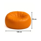 sedací vak guľa oranžová EMI